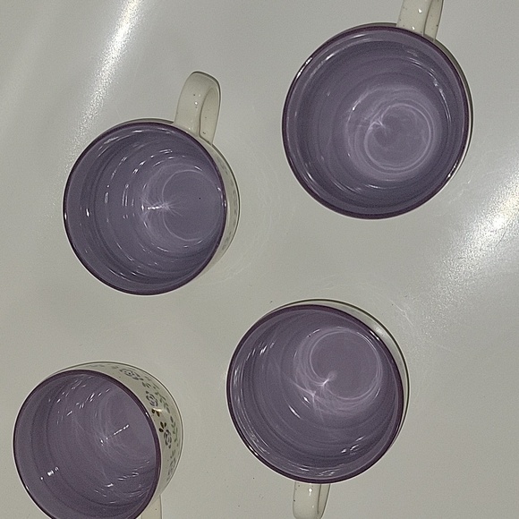 💐Trueliving Ceramic Floral 16 Oz Cups/Mugs With Floral Graphics - Lavendar - Picture 2 of 5